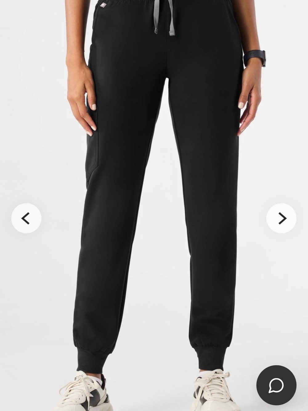 FIGS Zamora Black Women's Jogger Pants with Drawstring Waist